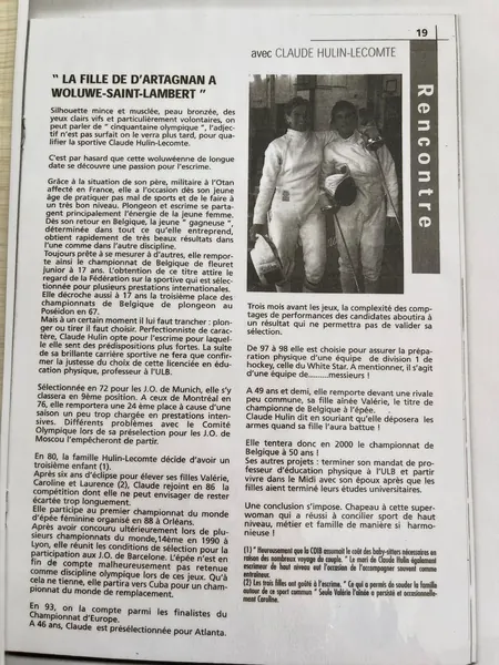 Article au titre La fille de d'Artagnan a Woluwe-Saint-Lambert
