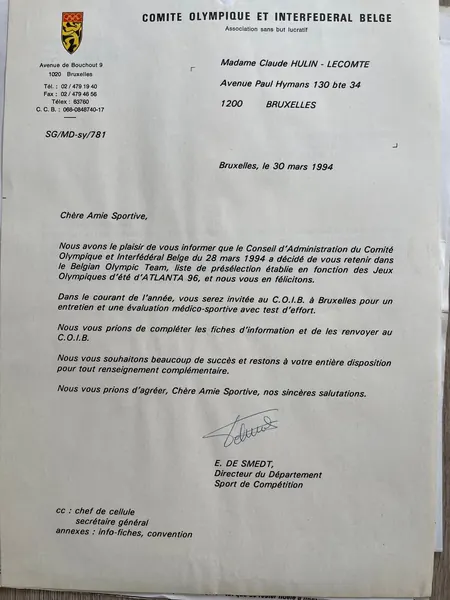 Document du Comité olympique et interfédéral belge