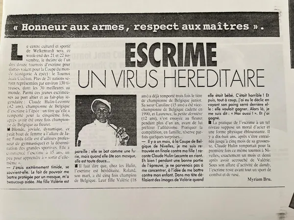 Article au titre Escrime un virus héréditaire